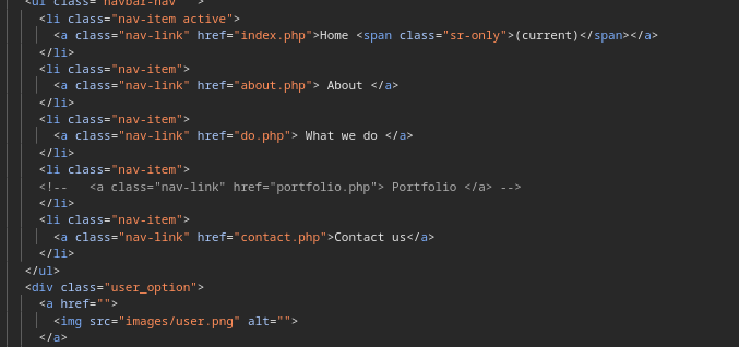 Hidden portfolio page in source