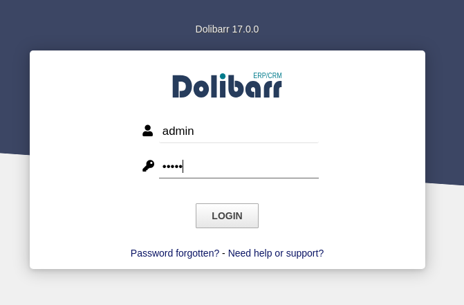 Dolibarr login page