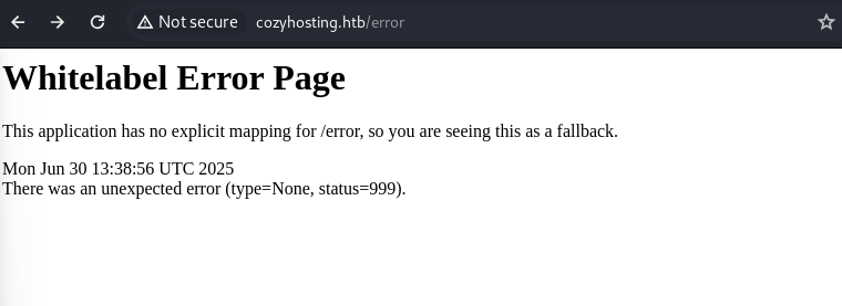 Whitelabel error page giving away the Spring Boot backend