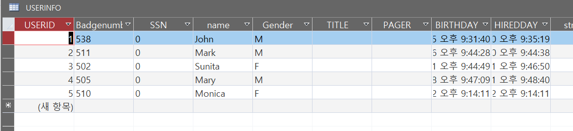 Reading the auth_user table out of the Access database
