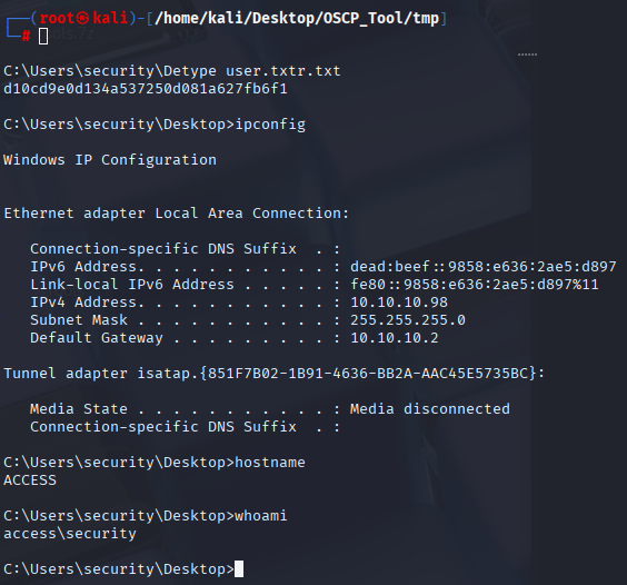 User flag through the Telnet session